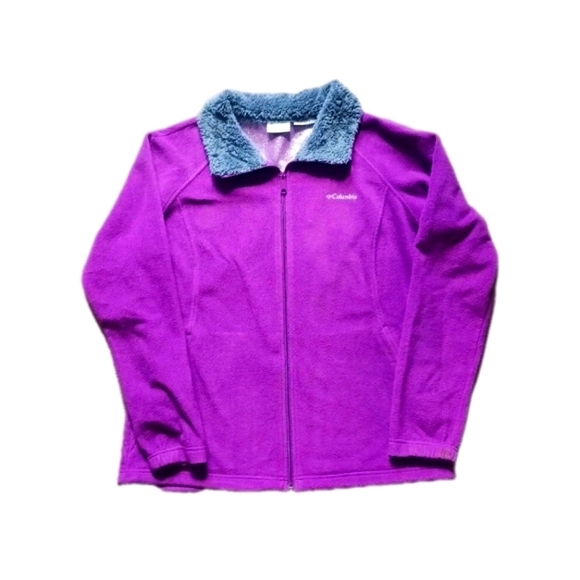 Columbia Omni-Heat Fleece‎ Jacket Full Zip Women’s Size Large Purple - Picture 1 of 6